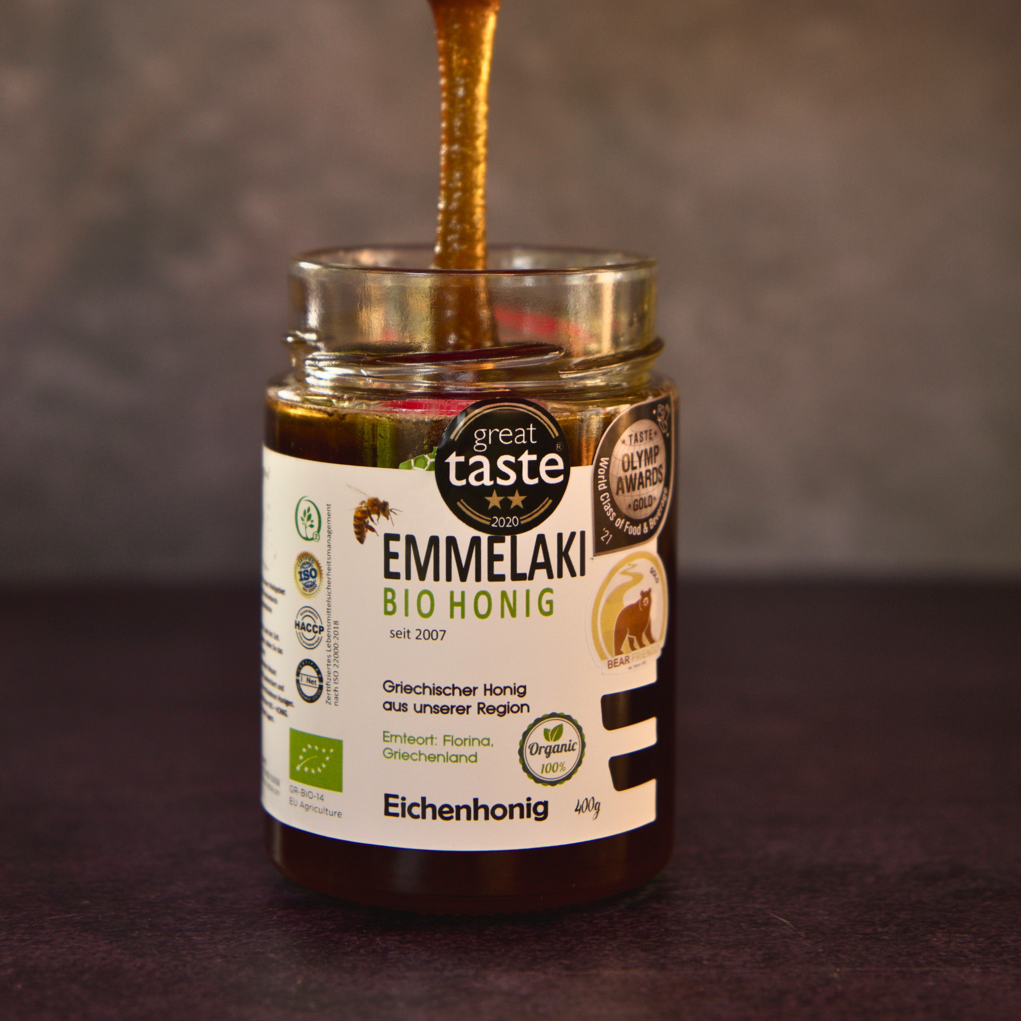 Griechischer Bio Eichenhonig 400g