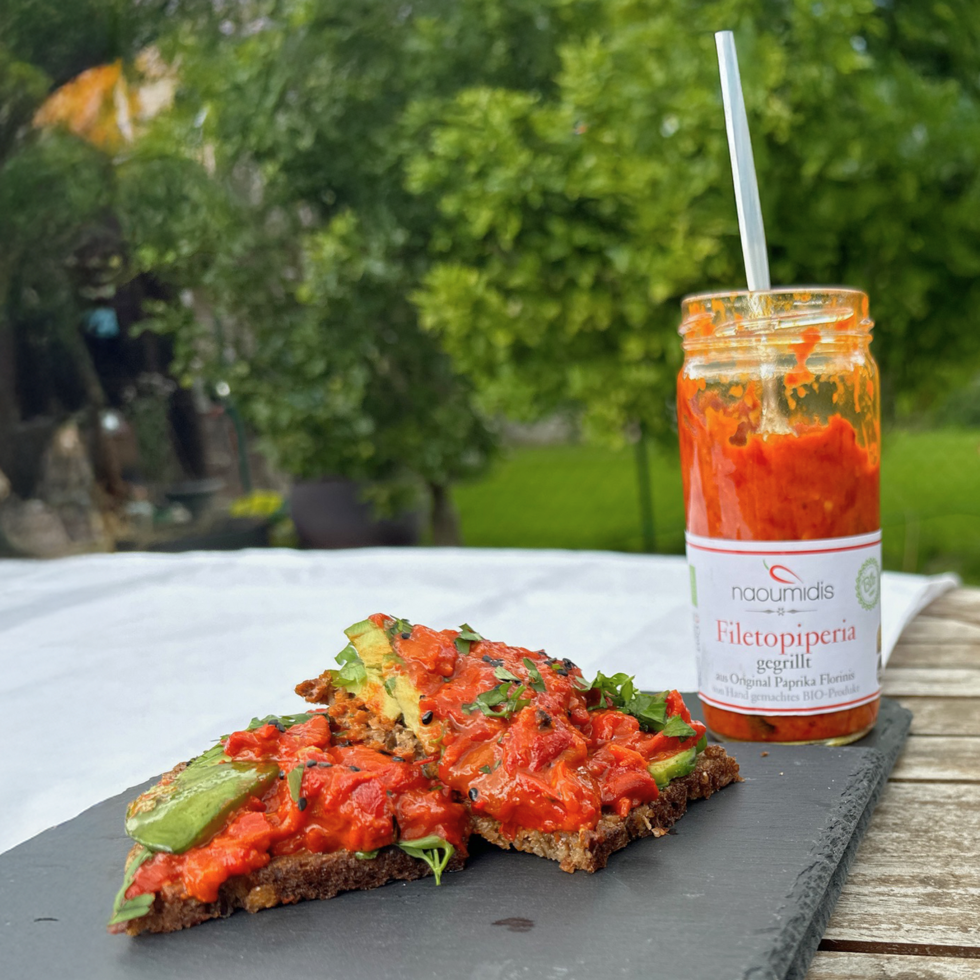 Bio gegrillte Paprika - Filetopiperia nach Traditioneller Art