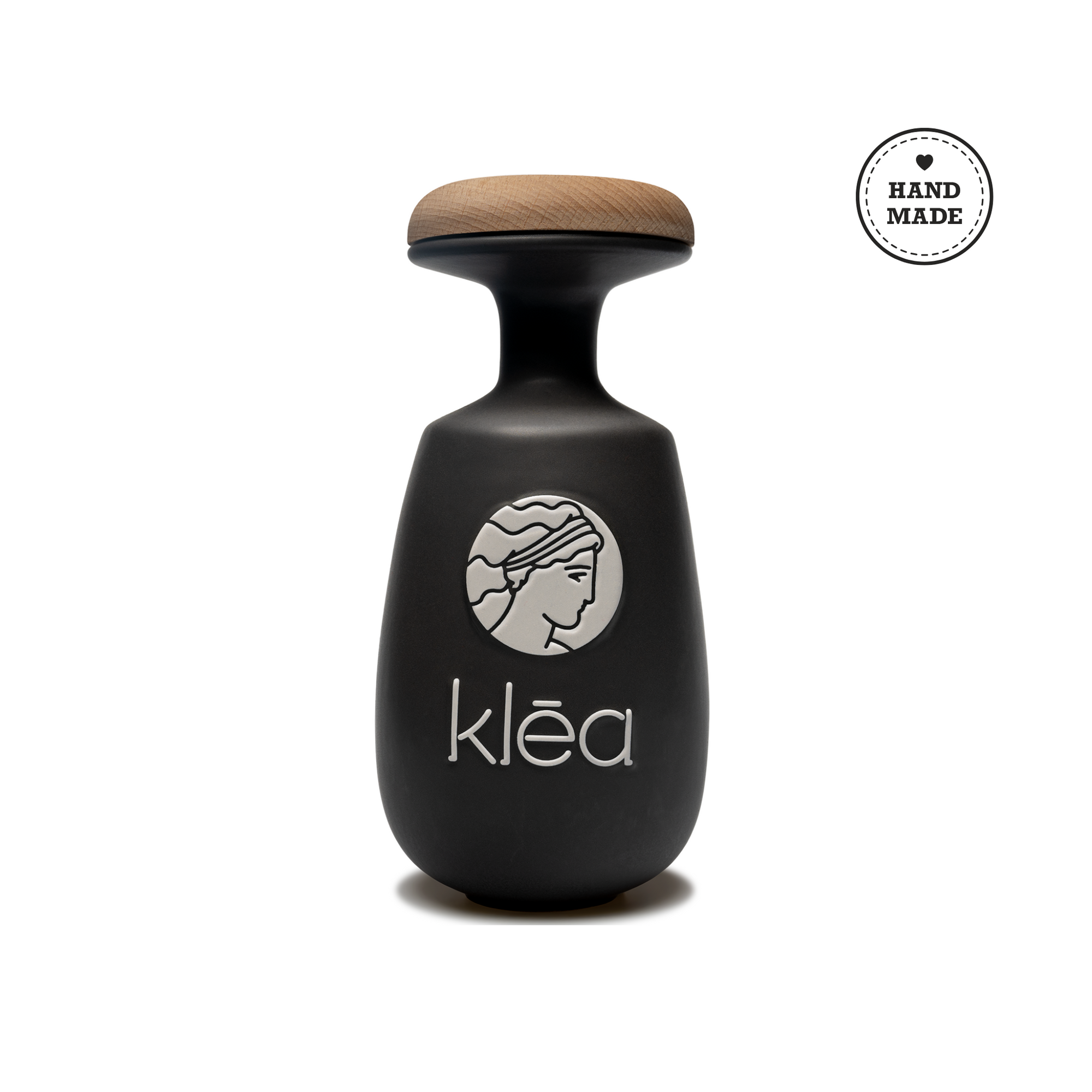 Natives Olivenöl Extra Koroneiki von Klēa in schwarzer, handgefertigter Keramikflasche, 500ml
