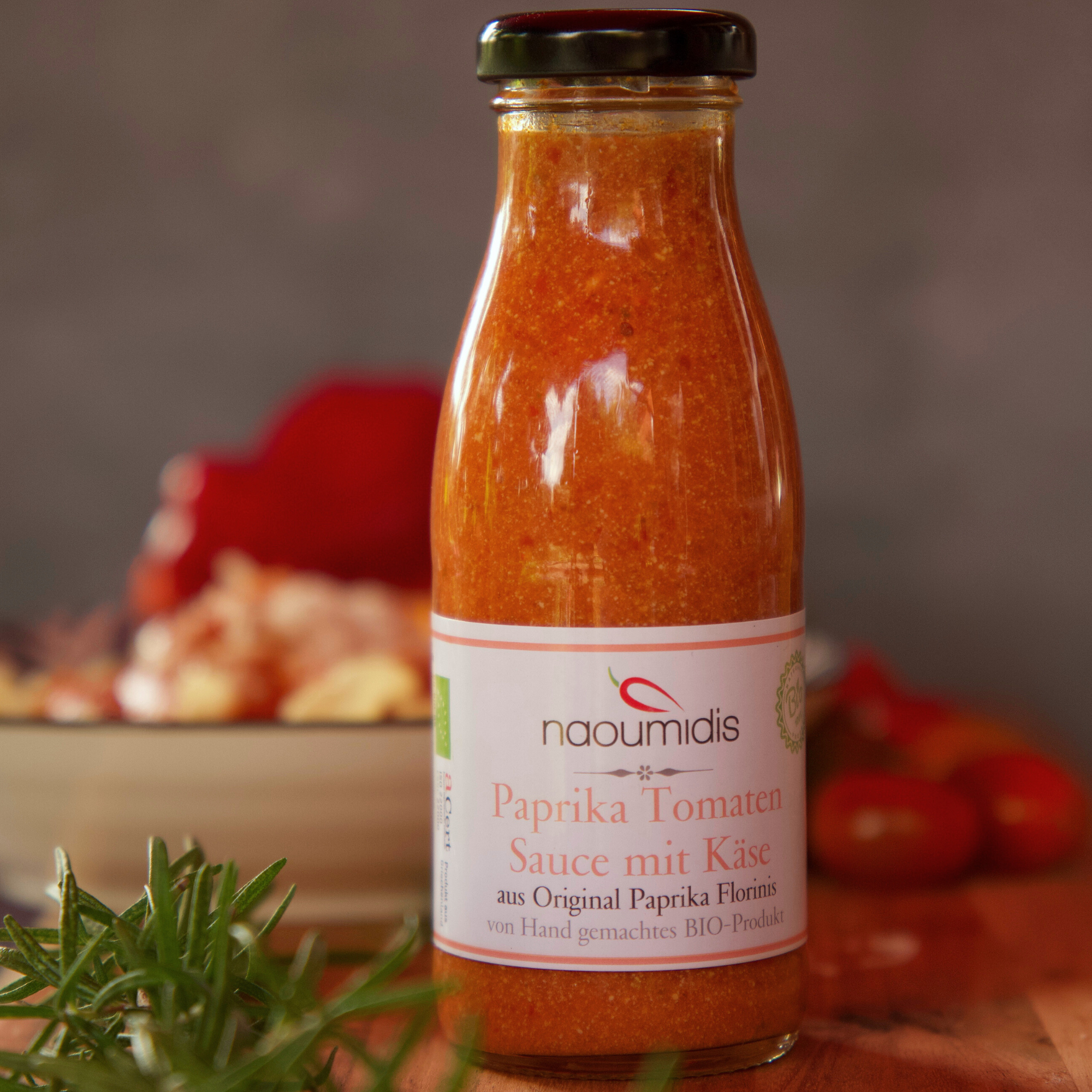 Bio Paprika Tomaten Sauce mit Käse