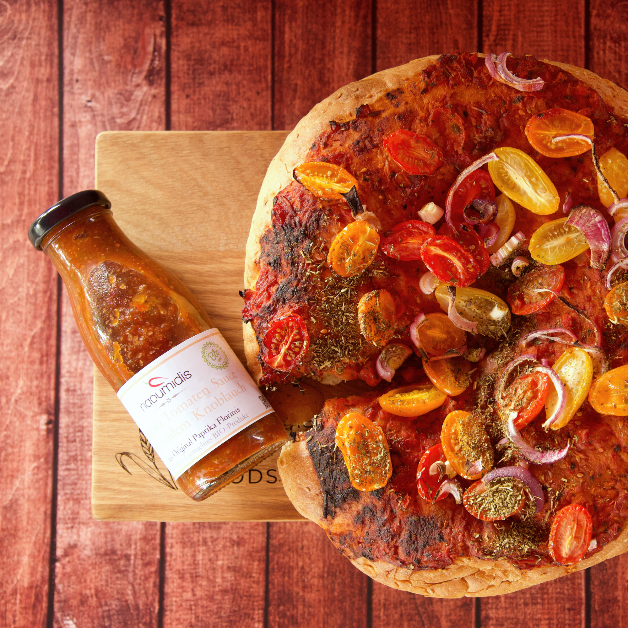 Bio Paprika Tomaten Sauce mit Knoblauch