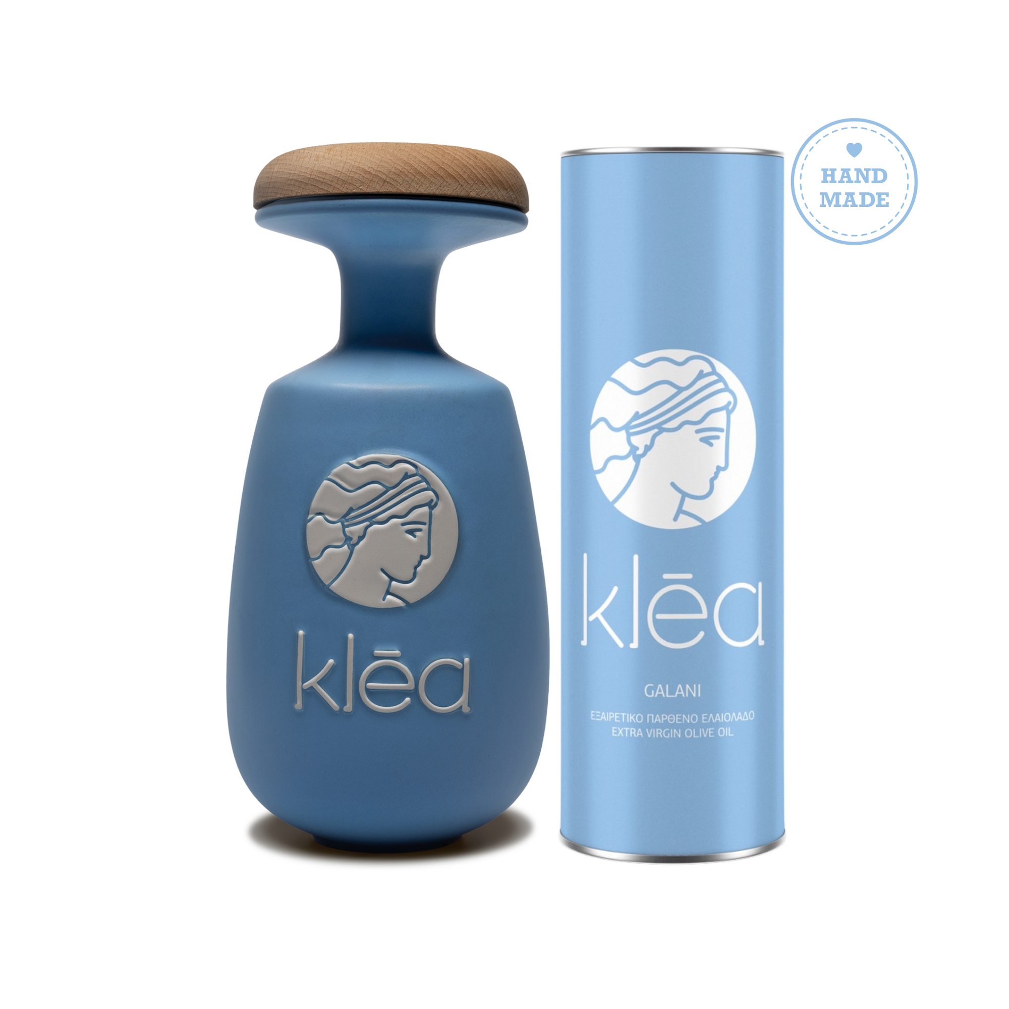 Mild - Premium Galani Natives Olivenöl Extra Set - Keramikflasche &amp; Nachfüllbehälter
